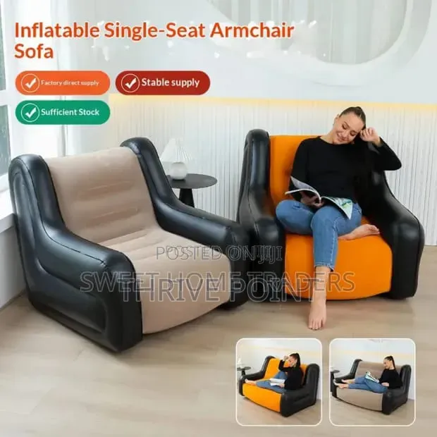Leedsooy Single Size 96*88*75cm Inflatable Sofa Manual Pump