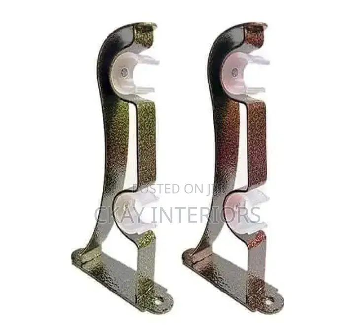 Antic Green and Brown Heavy Duty Curtain Rod Brackets In