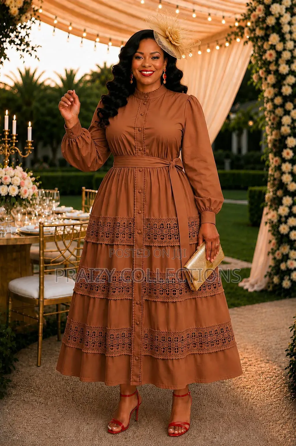 Elegant Lace Panel Maxi Dress