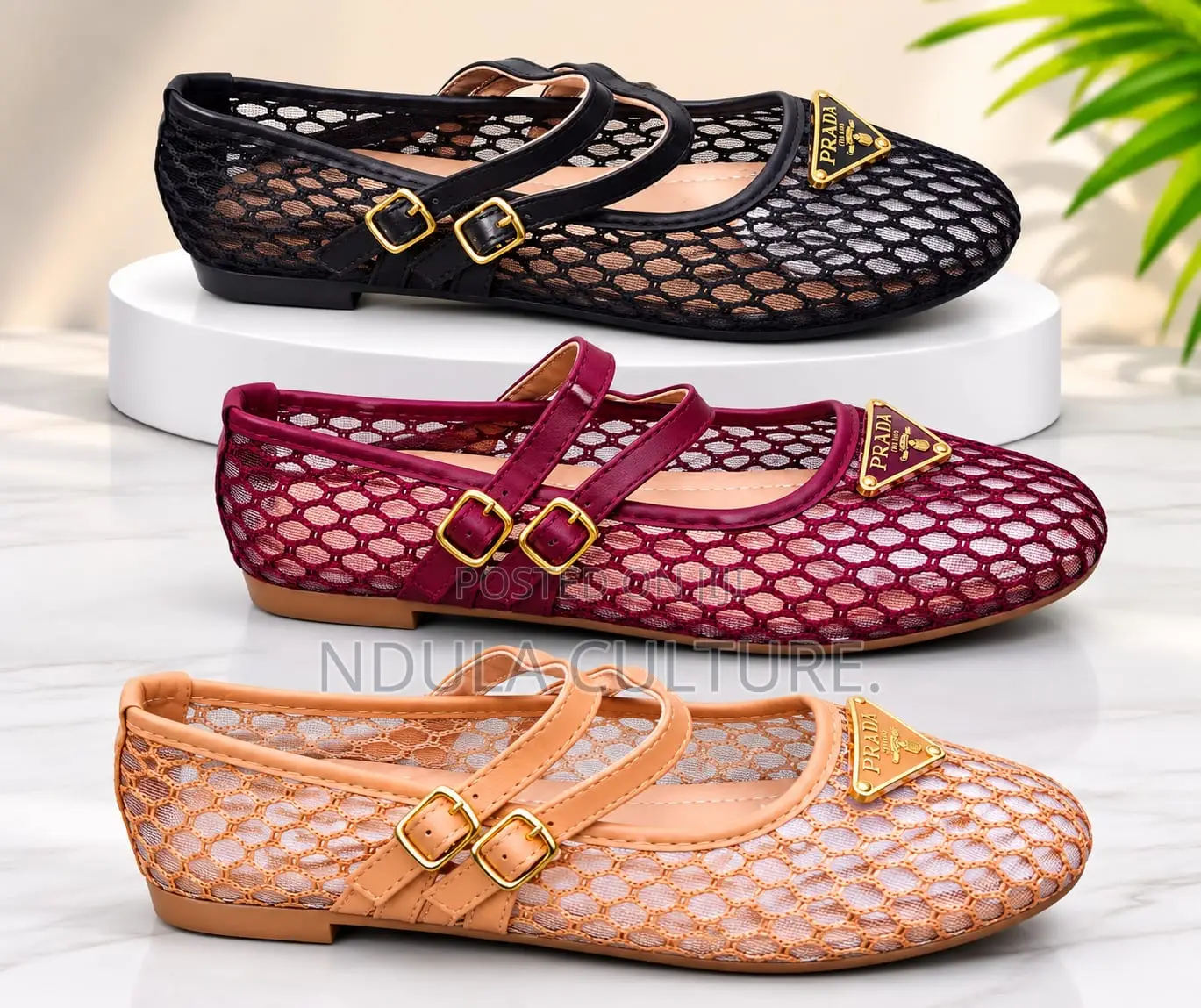 Prada Mesh Ballet Flats