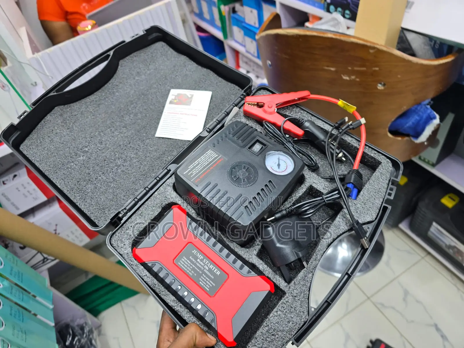 Car Jump Starter With Air Compressor Emergency Power Station