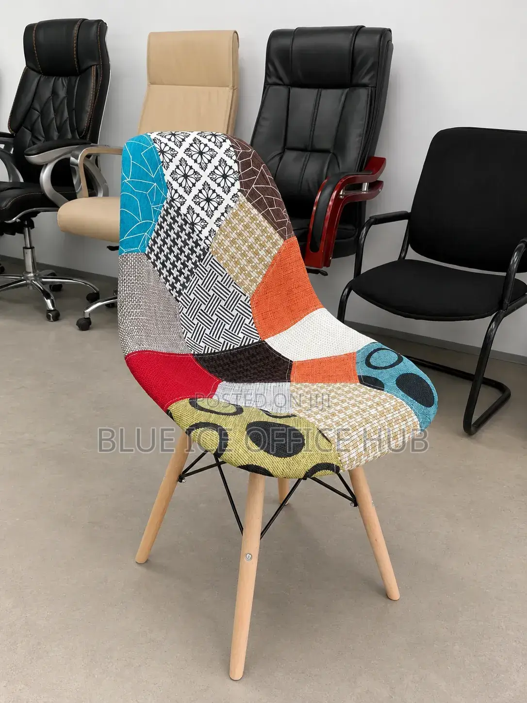 Modern Patchwork Dining Chair-Armless