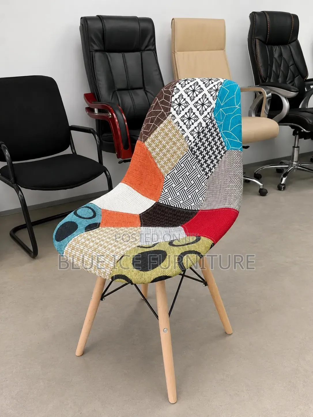 Modern Patchwork Dining Chair-Armless