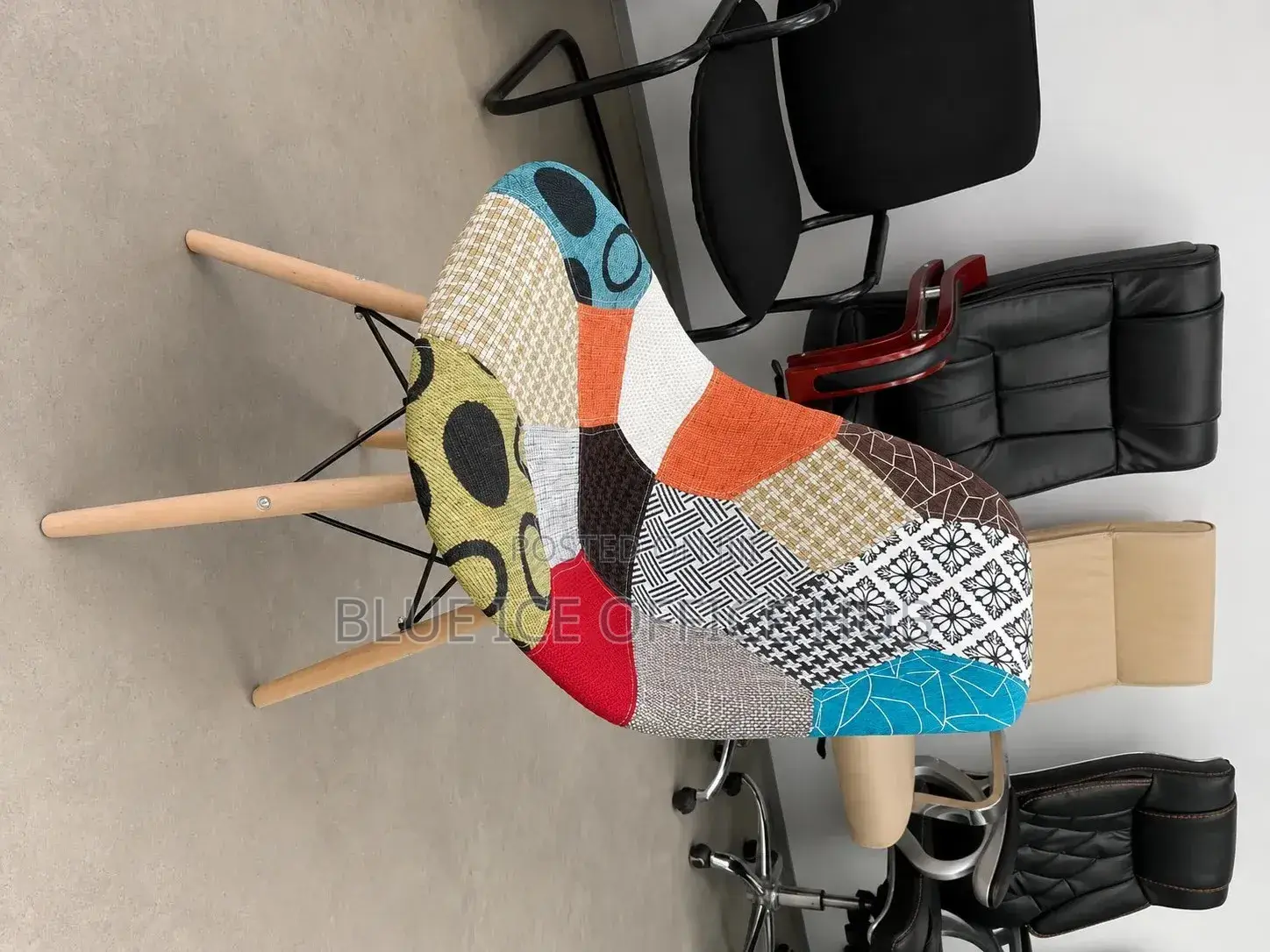 Modern Patchwork Dining Chair-Armless