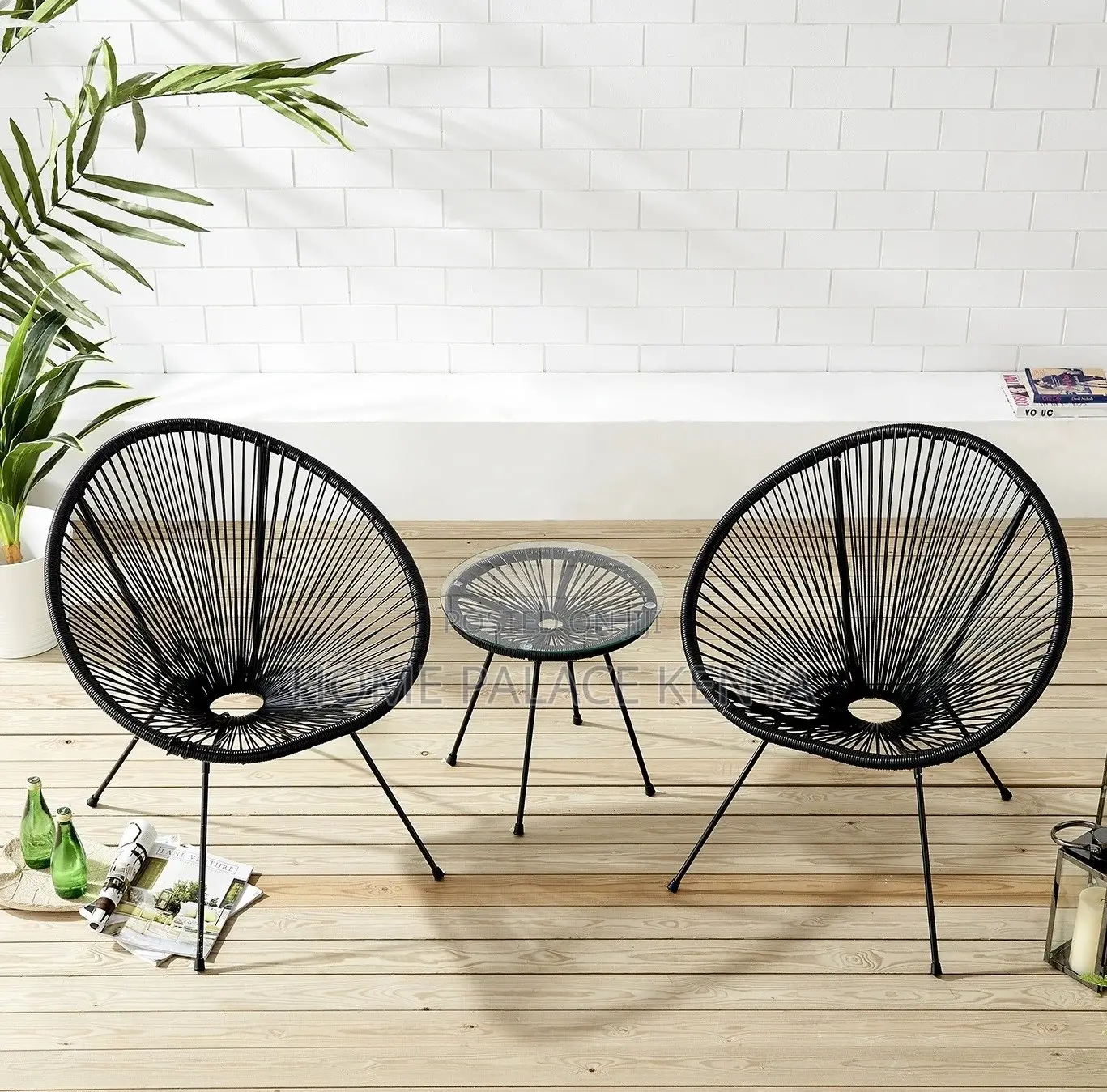 Outdoor Set: 3 Piece Acapulco Wicker Lounge Set