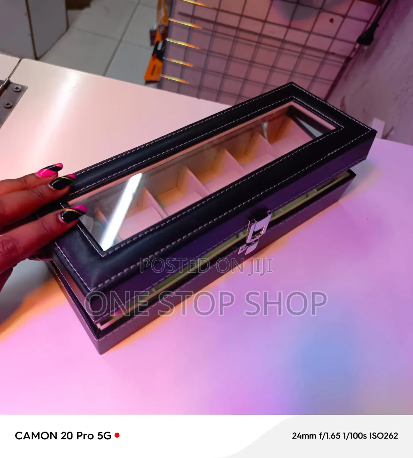 6-Slot Faux Leather Watch Organizer and Display Box