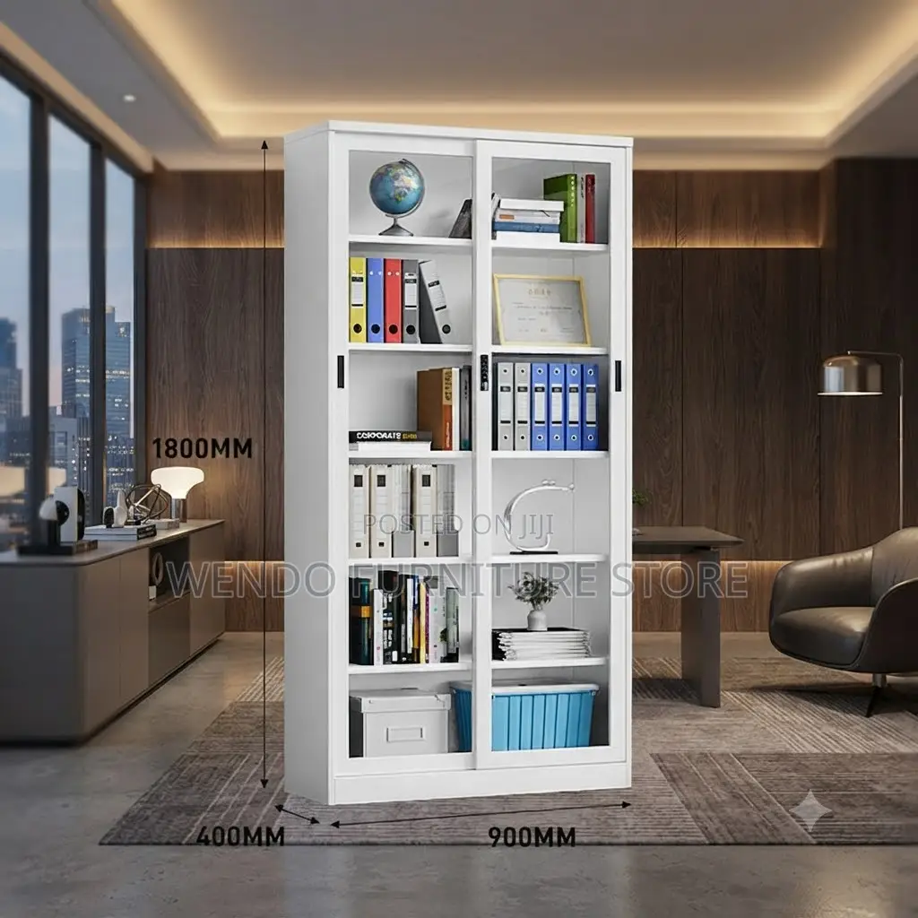 Office Cabinet; Modern Office Goods Storage Cabinet With Glass Door
