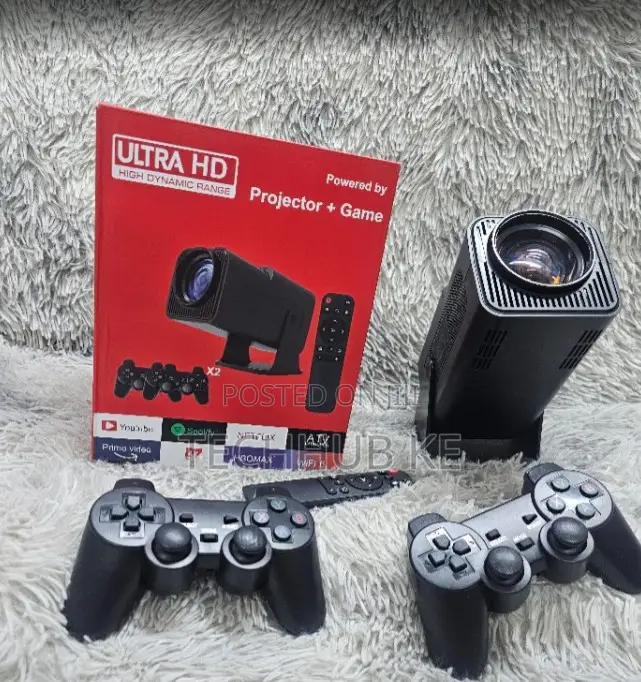Wireless Mini Projector With Dual Game Controllers