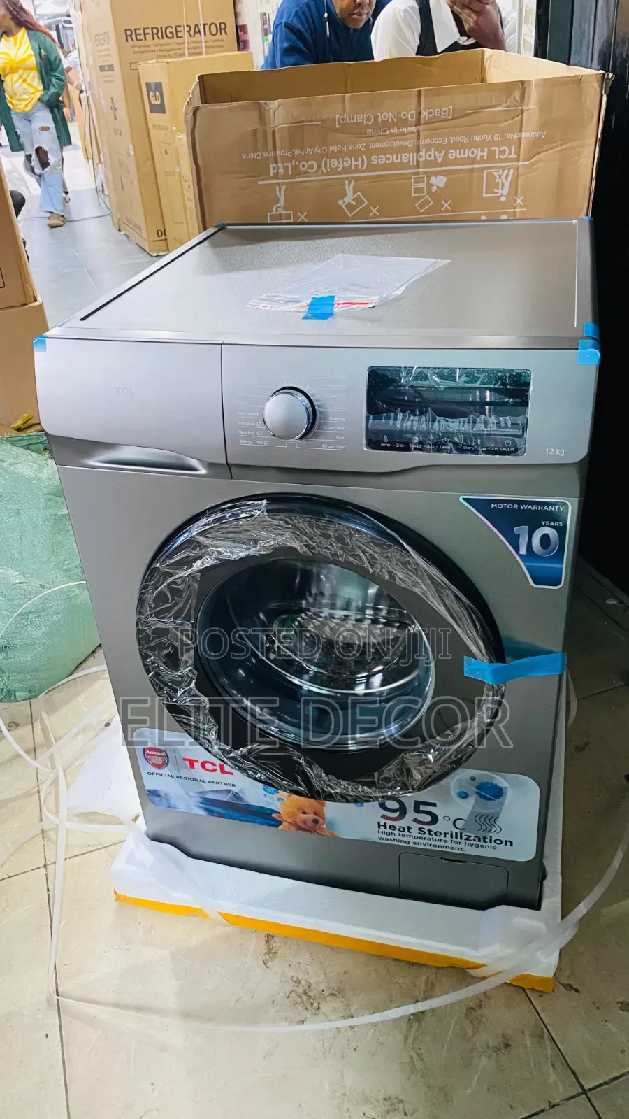 TCL P612FLG 12KG Front Load Wash Spin Machine – Steam, 1400RPM