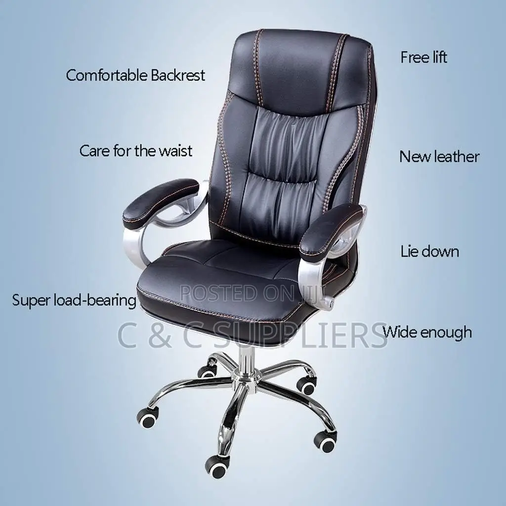 Leather Office Task Chair With Armrest