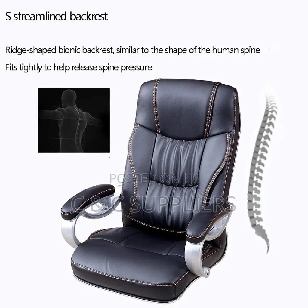 Leather Office Task Chair With Armrest