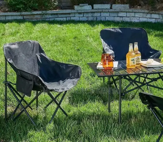 Camping Chair: Durable Black Low Mid Back Hiking Chair
