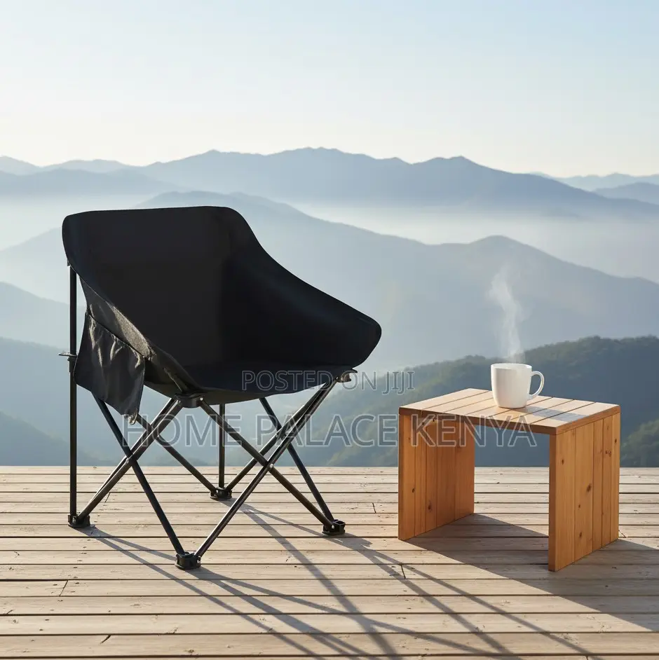 Camping Chair: Durable Black Low Mid Back Hiking Chair