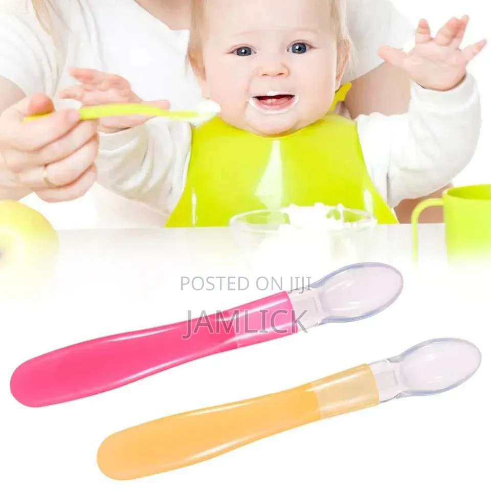 Baby Silicone Feeding Spoon With Long Handle - Hk