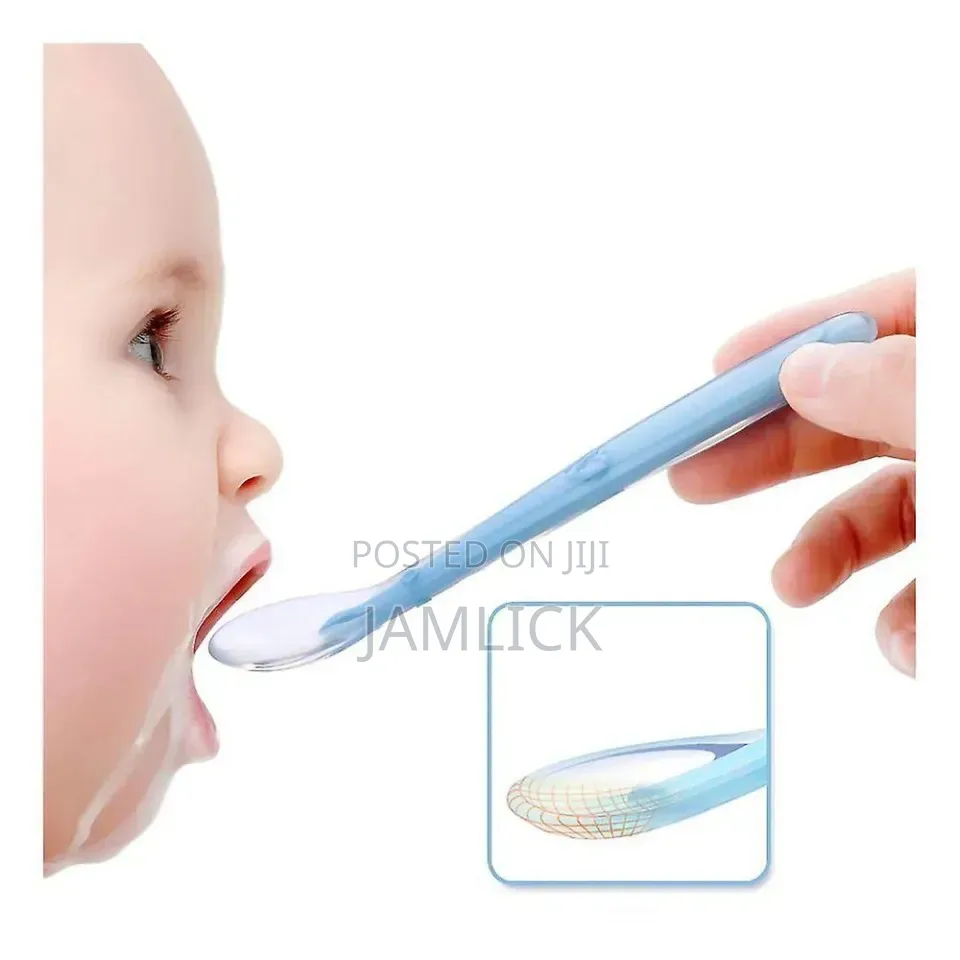 Baby Silicone Feeding Spoon With Long Handle - Hk