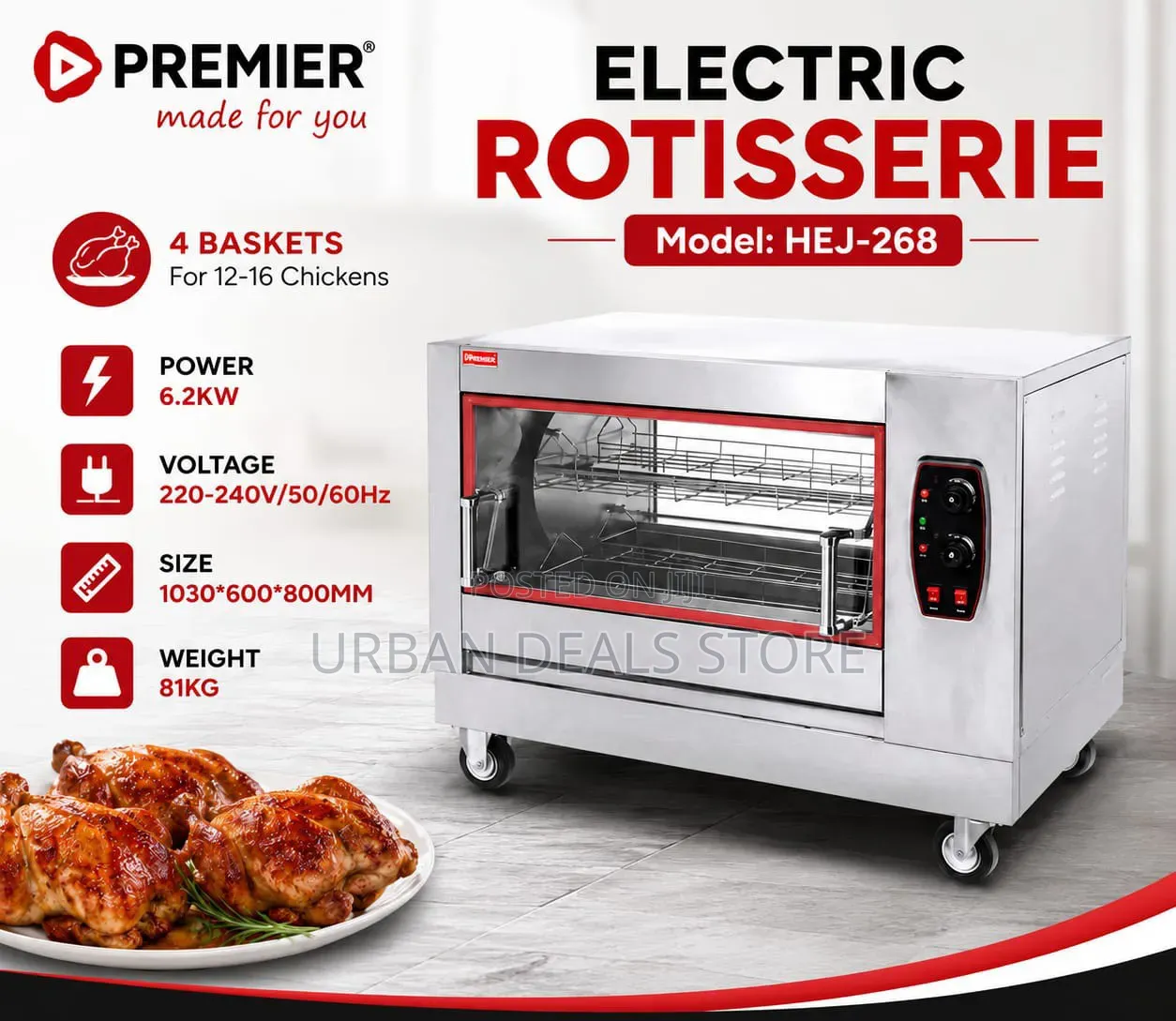 PREMIER 4-Basket Electric Rotisserie