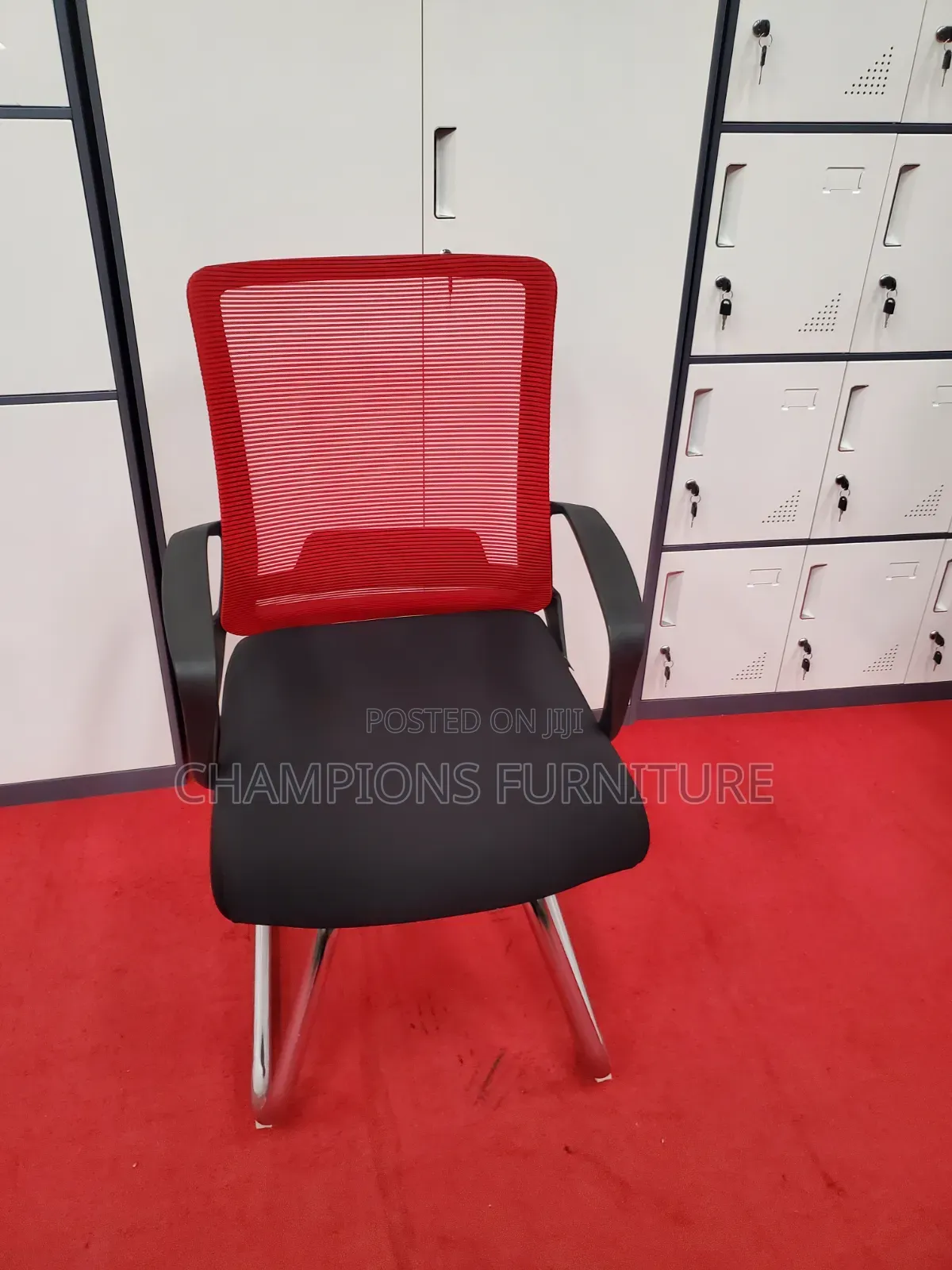 Red Mid Back Cantilever Office Chair