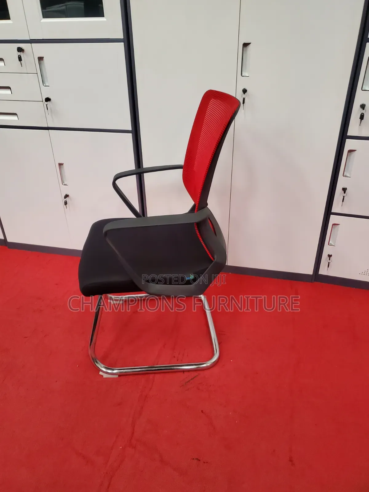 Red Mid Back Cantilever Office Chair