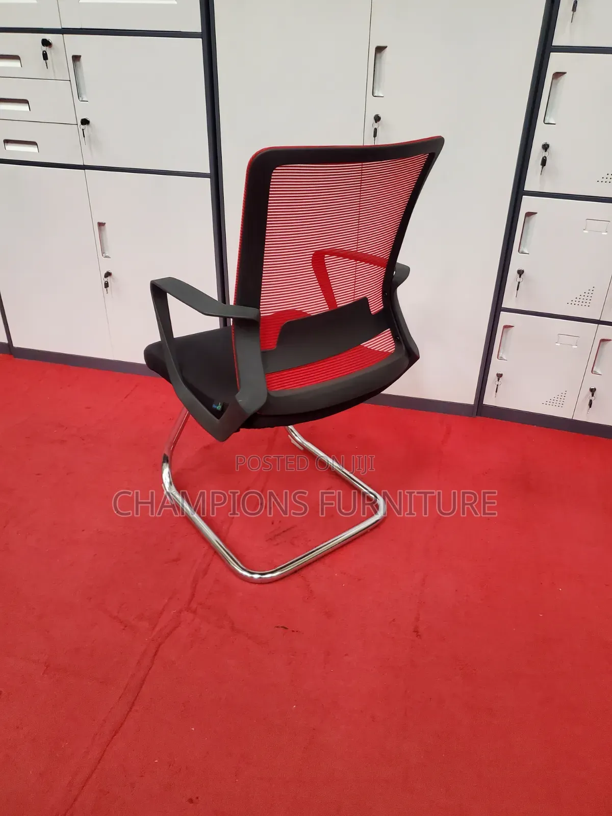 Red Mid Back Cantilever Office Chair