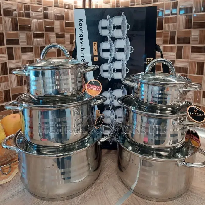 Edenberg 12PCS Stainless Steel Cooking Pot Set