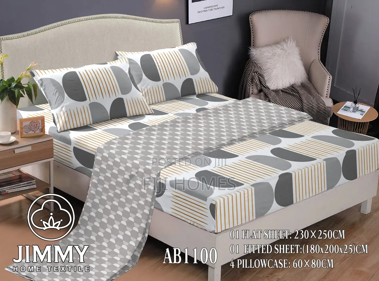 Coloured Stripped 6pc Mattress Cover