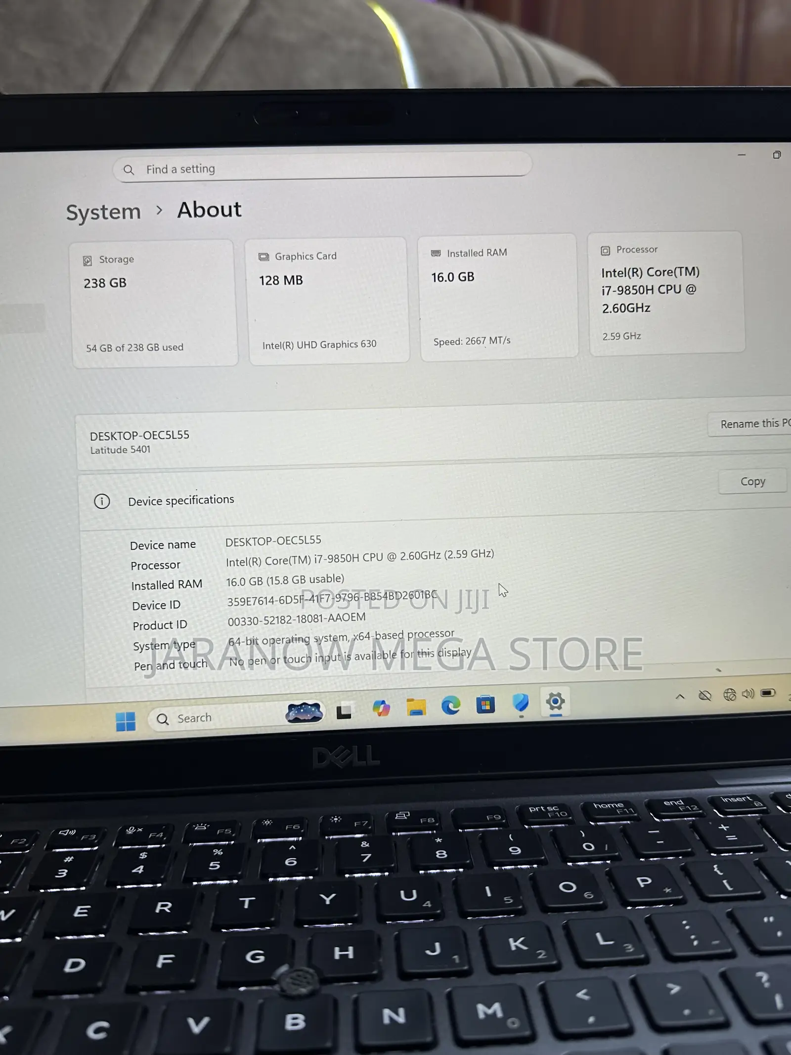 Laptop Dell Latitude 5400 16GB Intel Core i7 SSD 256GB