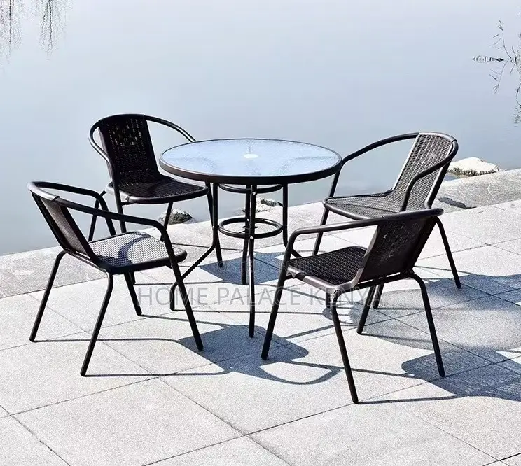 Outdoor Set: 5 Piece Breathable Backrest Family Outdoor Set