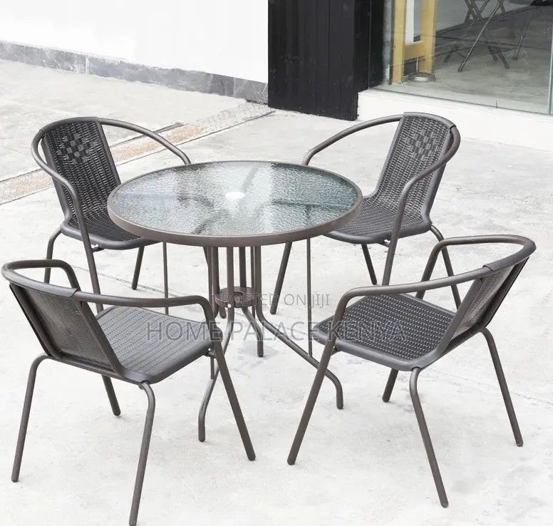 Outdoor Set: 5 Piece Breathable Backrest Family Outdoor Set