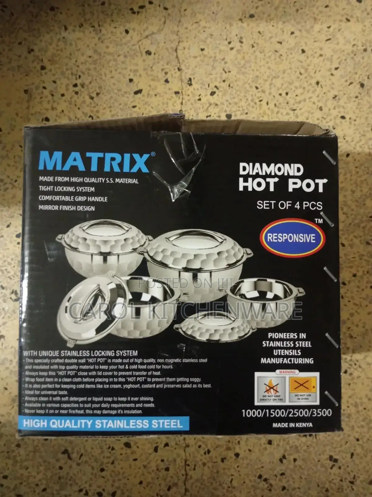 4 PC Stainless Steel Hot Pot / 4 PC Matrix Hot Pot