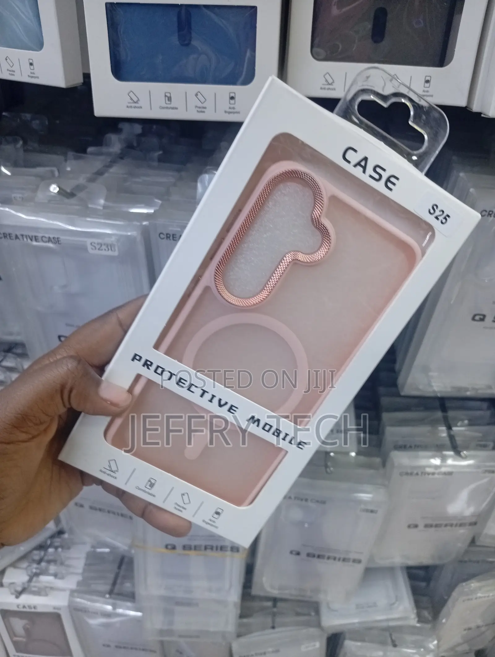 S Galaxy S25 Light Pink, Semi-Transparent Magnetic Protective Case
