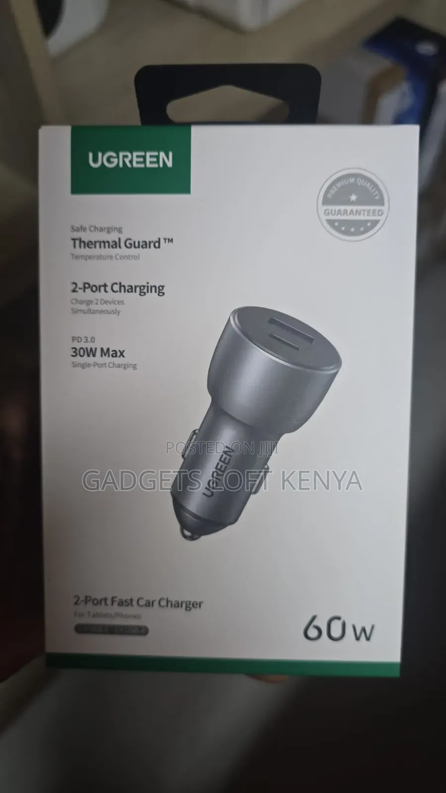 UGREEN 60W Dual Port Fast Charging Car Adapter