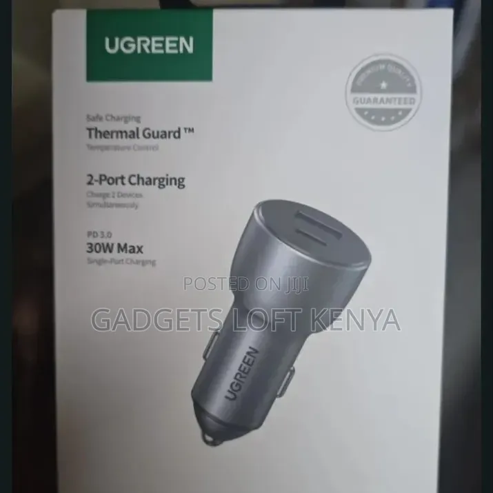 UGREEN 60W Dual Port Fast Charging Car Adapter