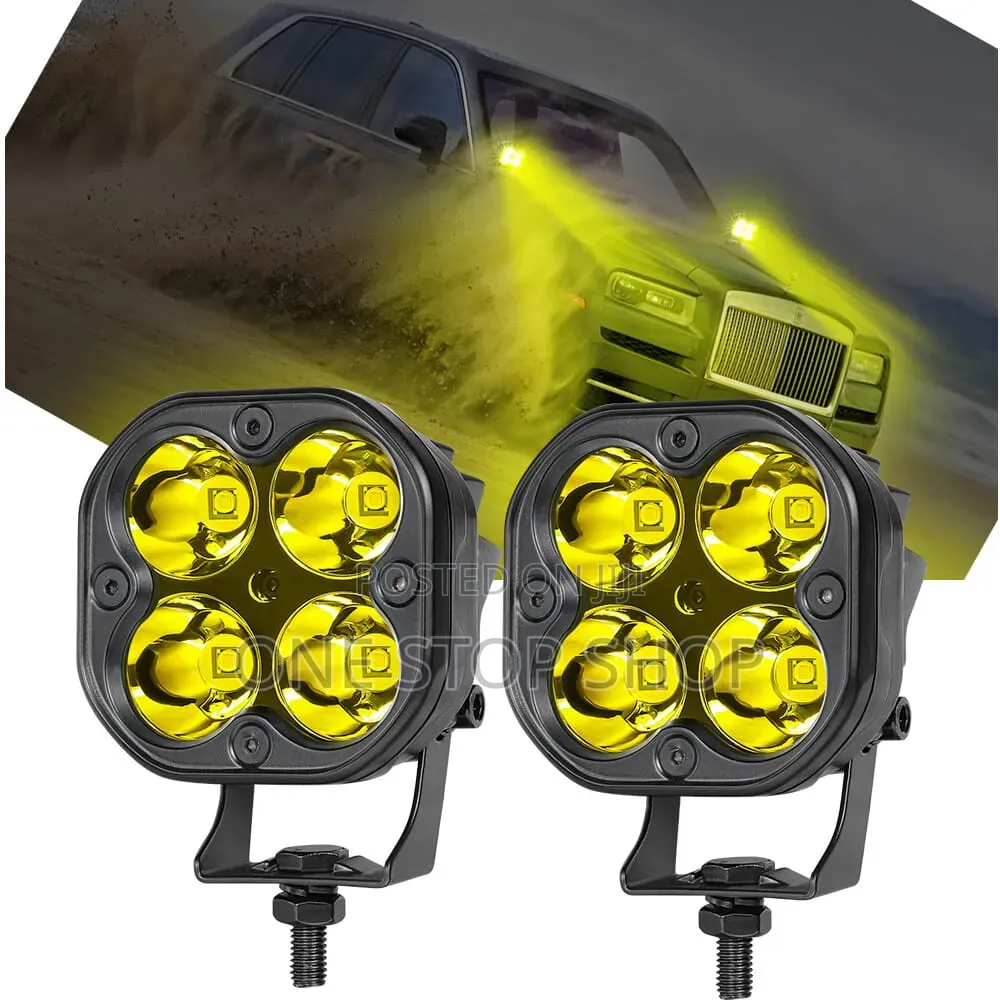 Yellow/Amber Spotless Beam Work Led Lights With Mounting Bracket