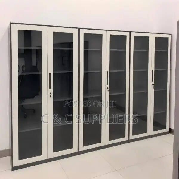 Lockable Full Glass Filling Office Cabinet