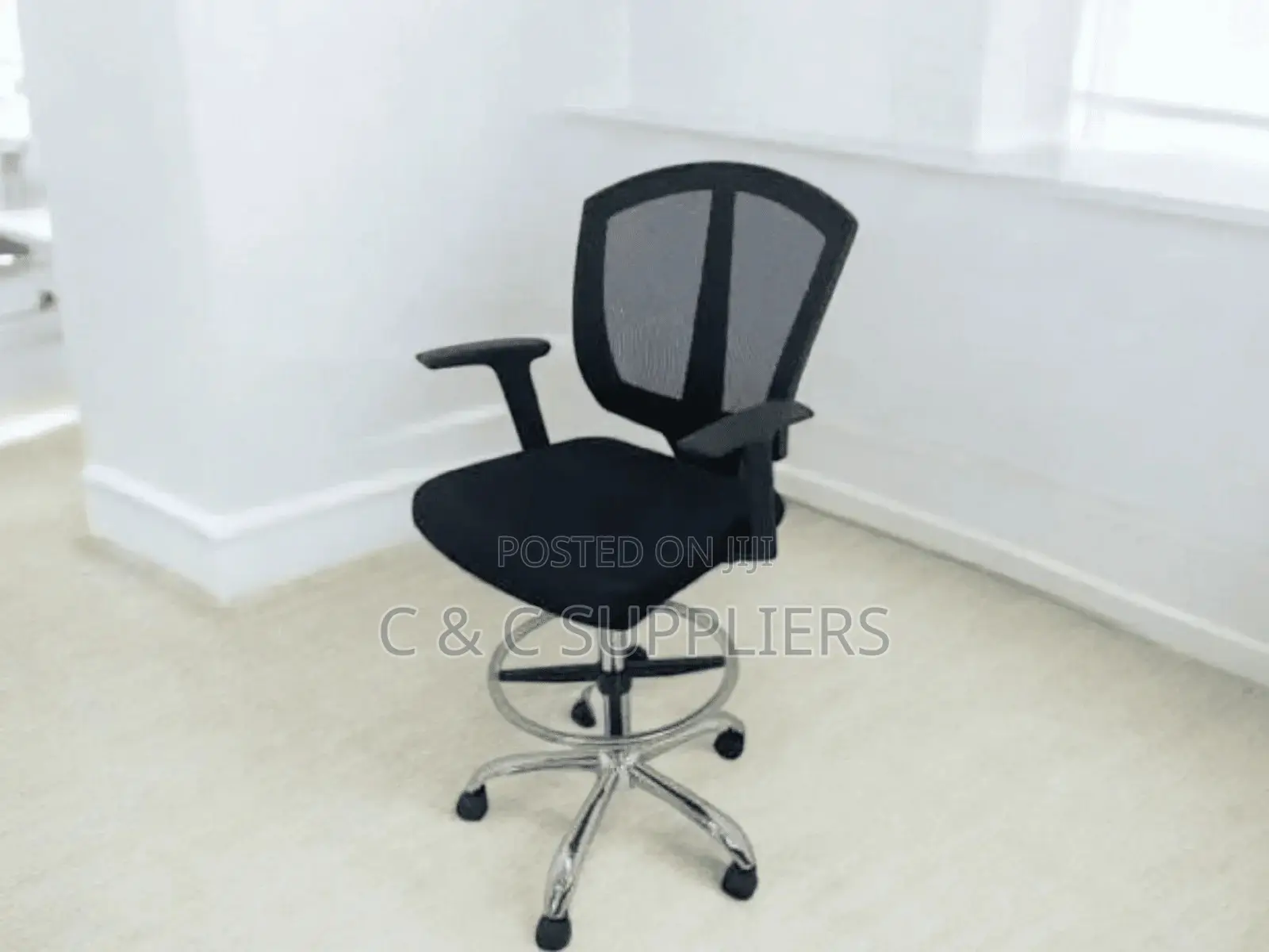 Adjustable Cashier Mesh Swivel Chair