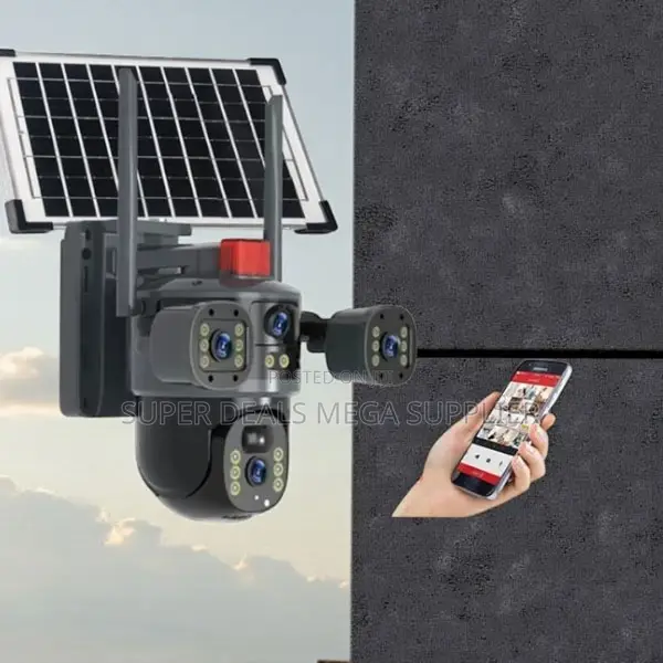 Rechargeable Battery 20MP 4G PTZ Dual Three Triple Lens Solar Camera