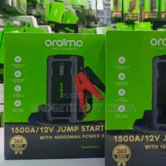 Oraimo Power Spark 1500A 12V Car Jump Starter With 10,000mAh Powerbank