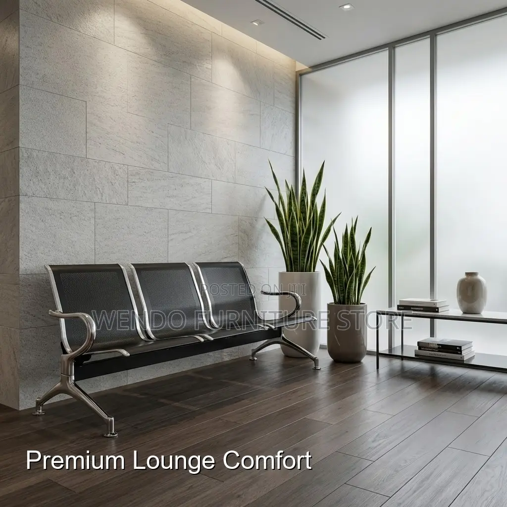 Office Benches; Three Seaters Metallic Front Office Bench for Visitors