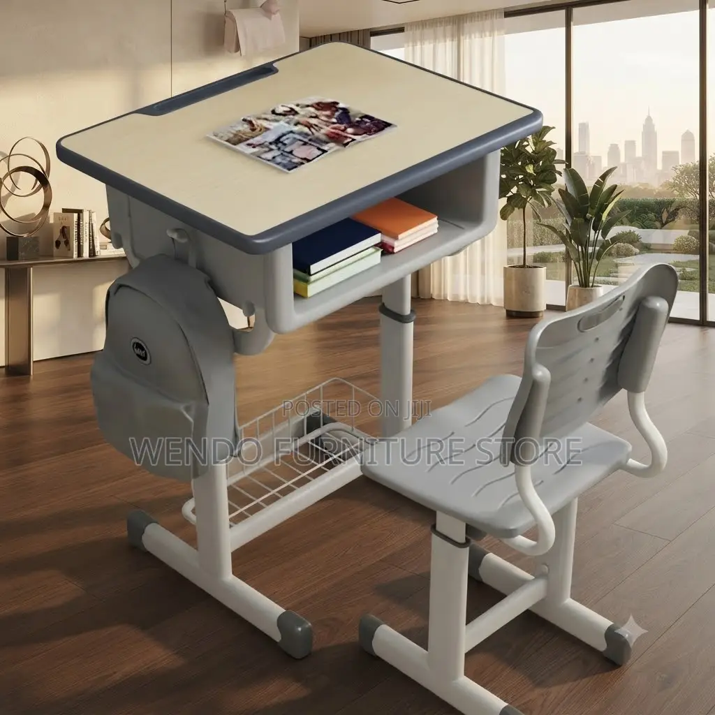 Home Desk; Adjustable Home School Desk Chair Set for Learners
