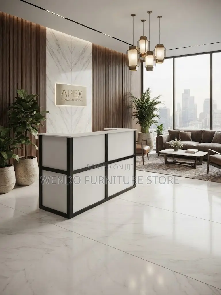 Reception Desk; 1.8 Meter White Classic Office Reception M67X Desk
