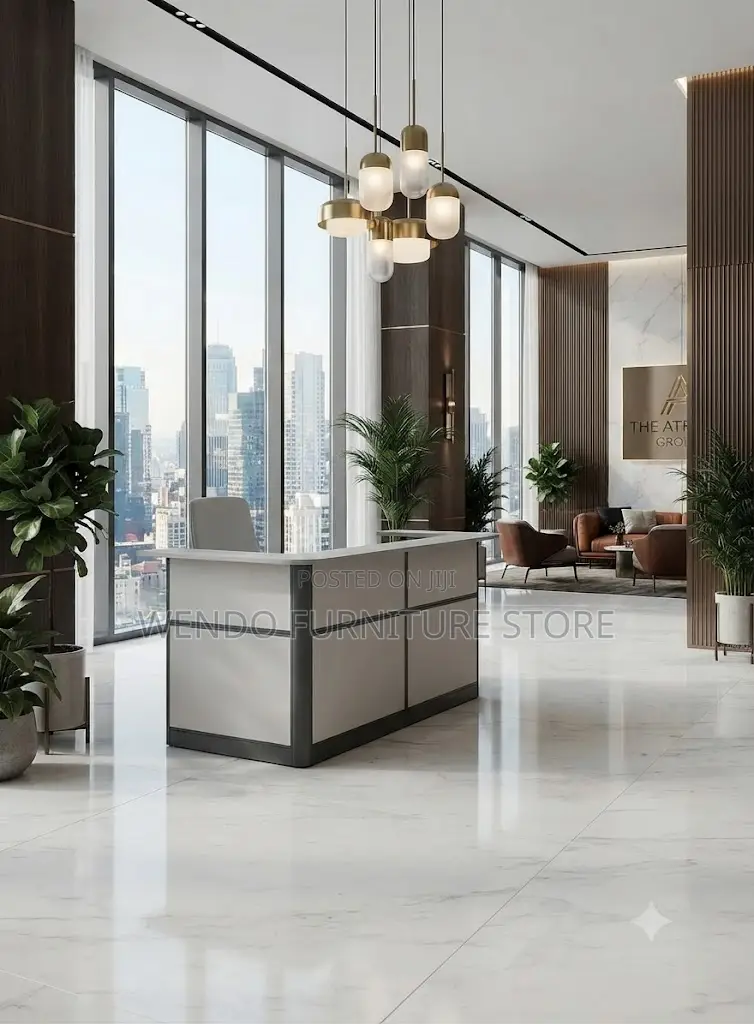 Reception Desk; 1.8 Meter White Classic Office Reception M67X Desk