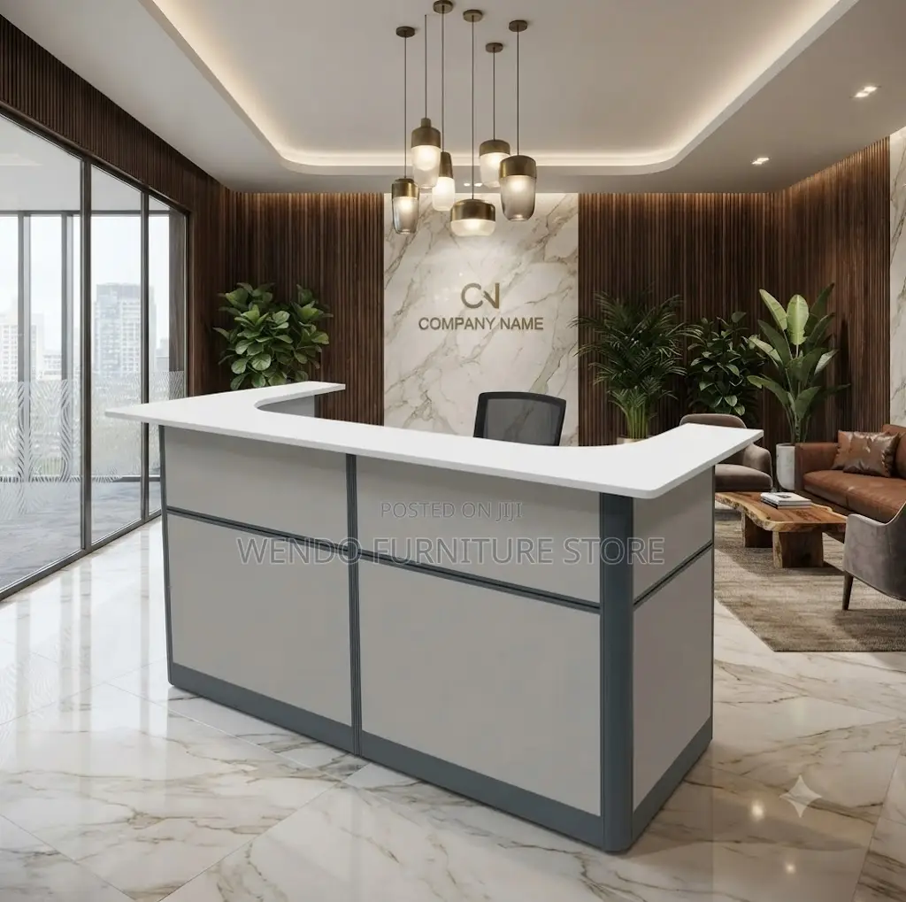Reception Desk; 1.8 Meter White Classic Office Reception M67X Desk
