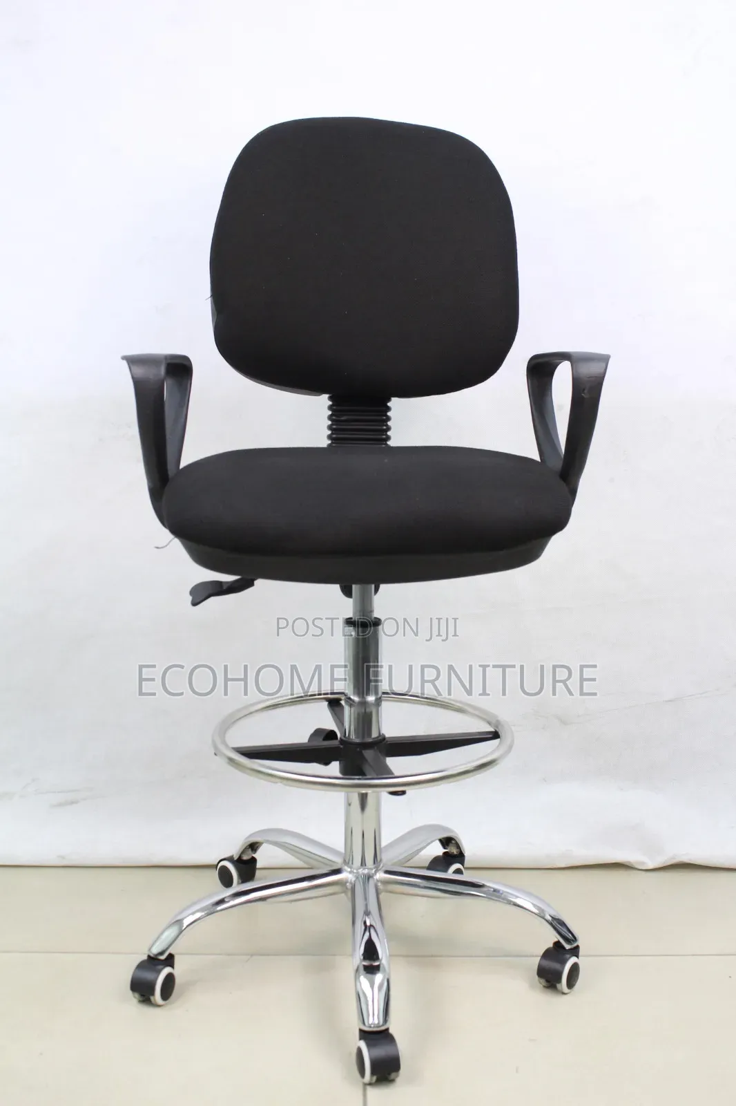 Adjustable Drafting Office Chair With Foot Ring Wheels