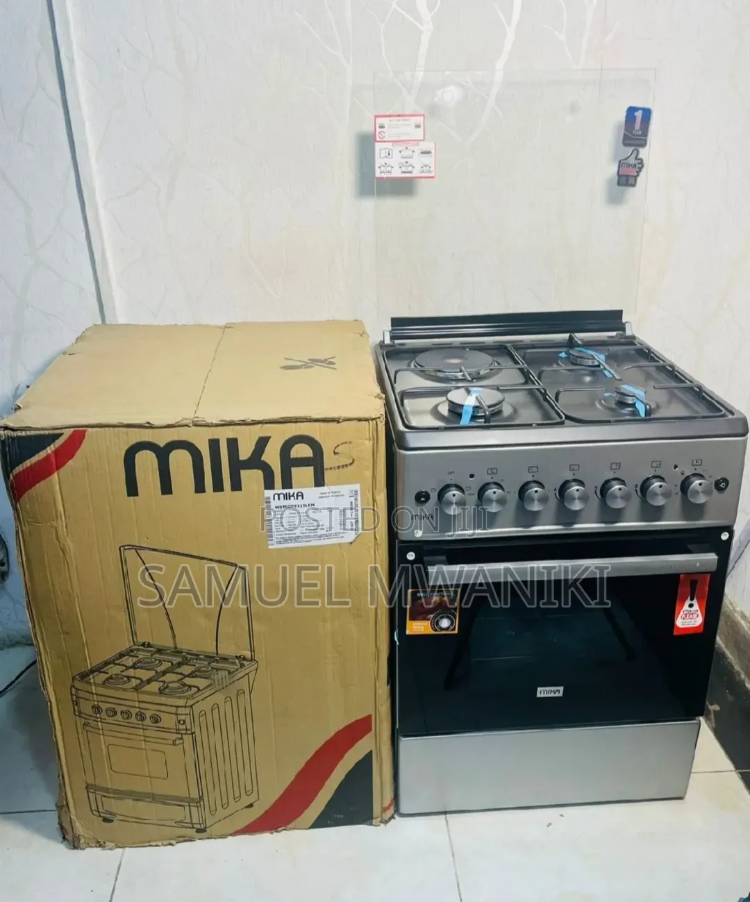 Mika 60by60 Cooker 3 Gas + 1 Electric Plate + Electric Oven