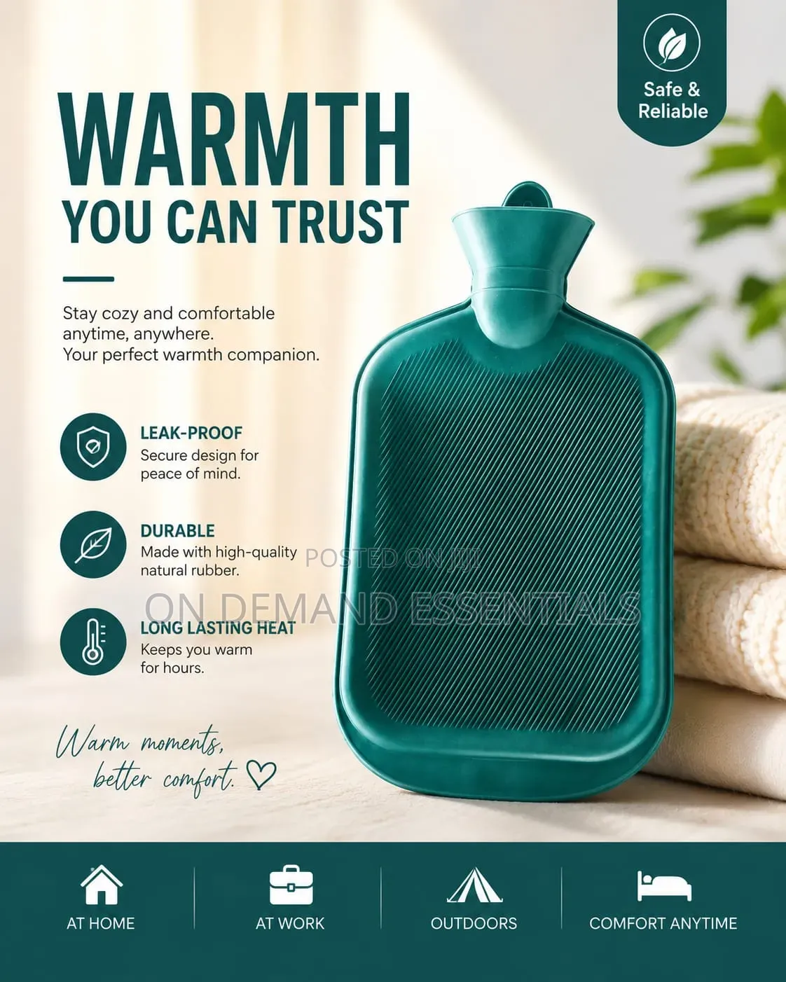 Silicone Hot Water Bottle For Heat Therapy
