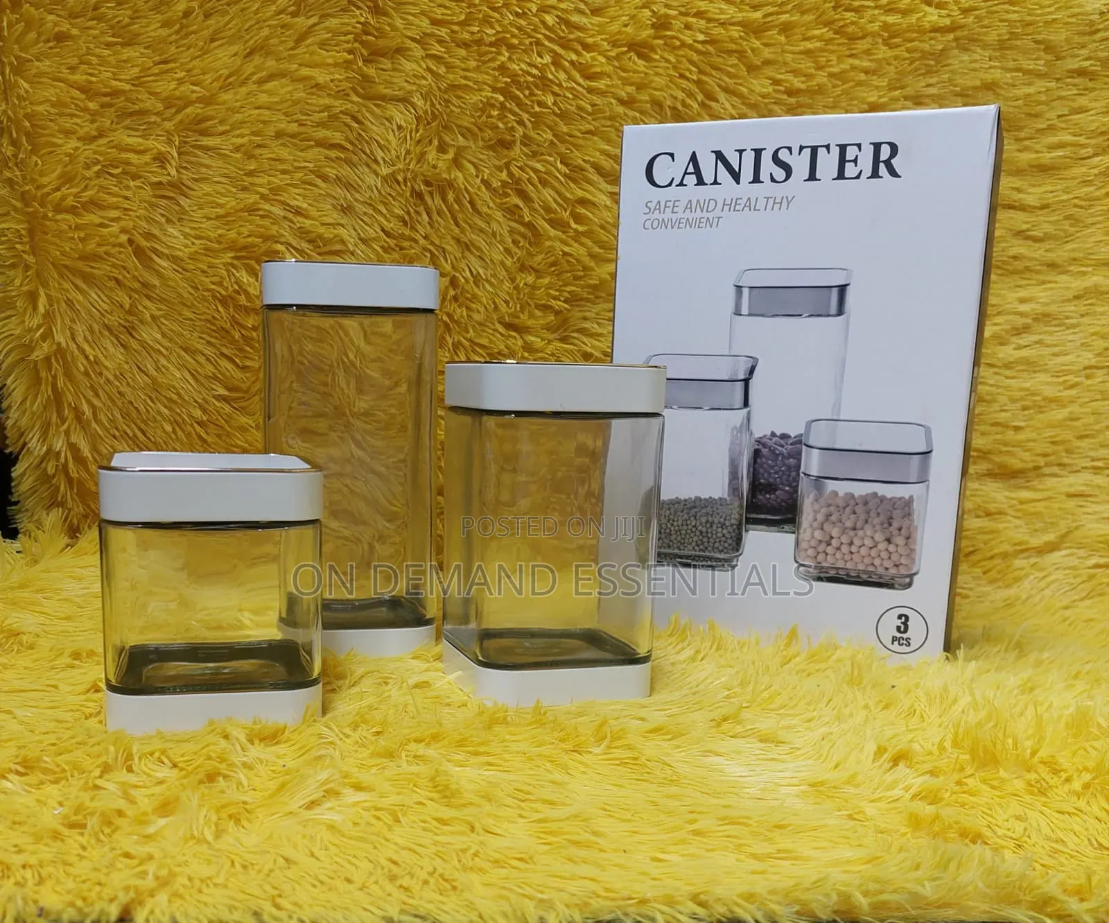 3 in 1 Canister Glass Containers