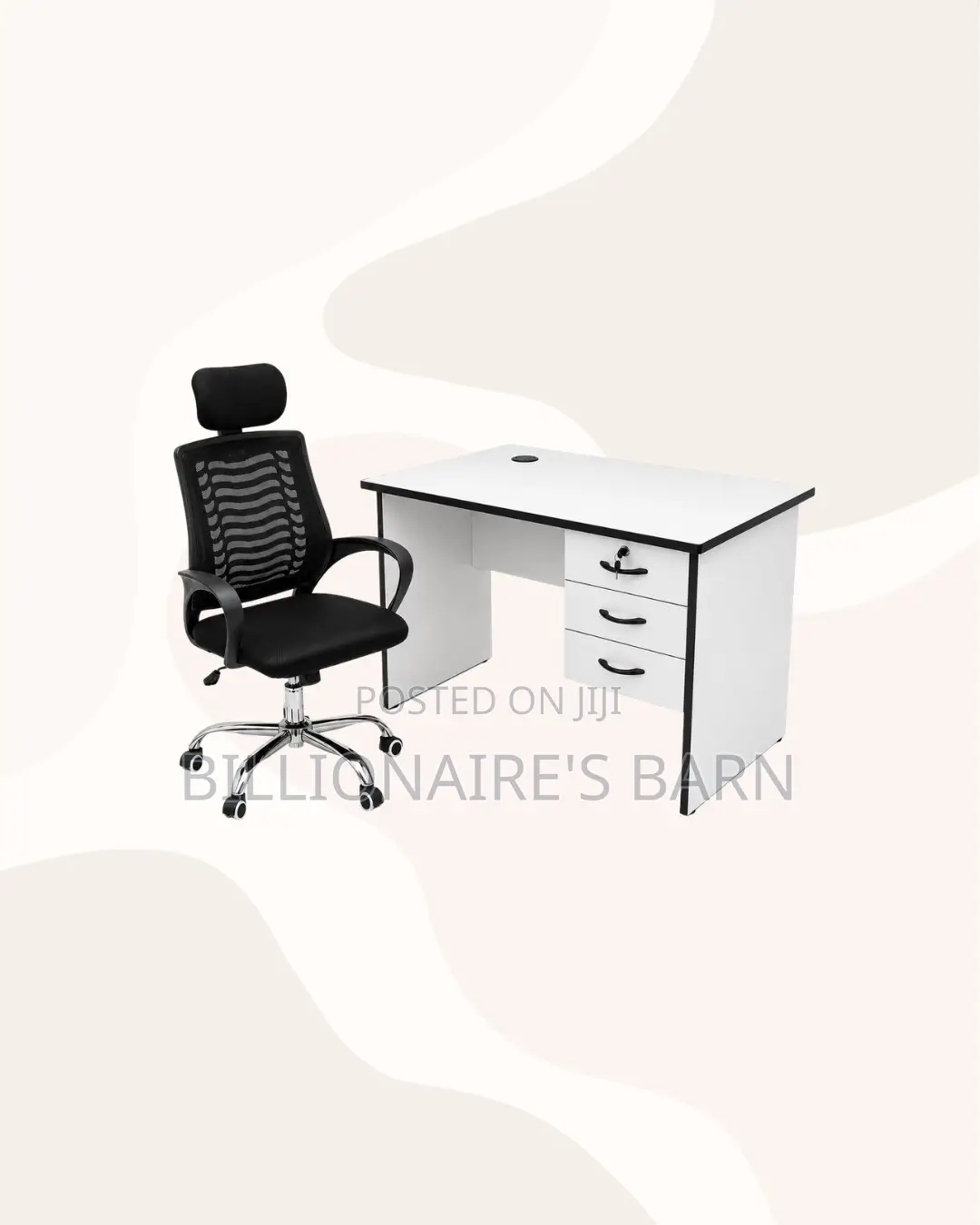 Modern 1m Desk and Headrest Mesh Chair for Daily Productivity