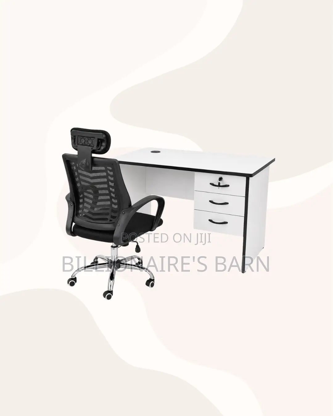 Modern 1m Desk and Headrest Mesh Chair for Daily Productivity
