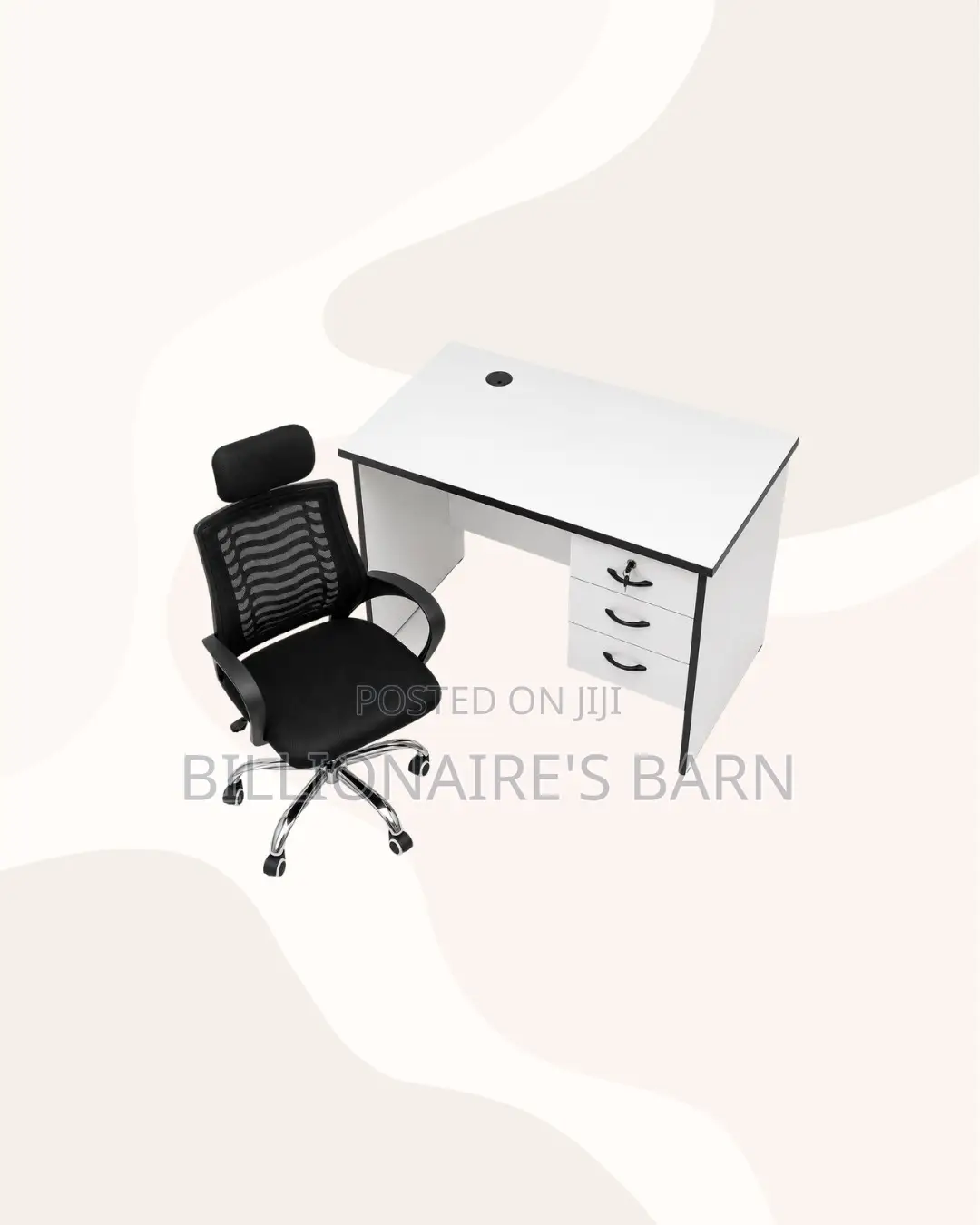Modern 1m Desk and Headrest Mesh Chair for Daily Productivity