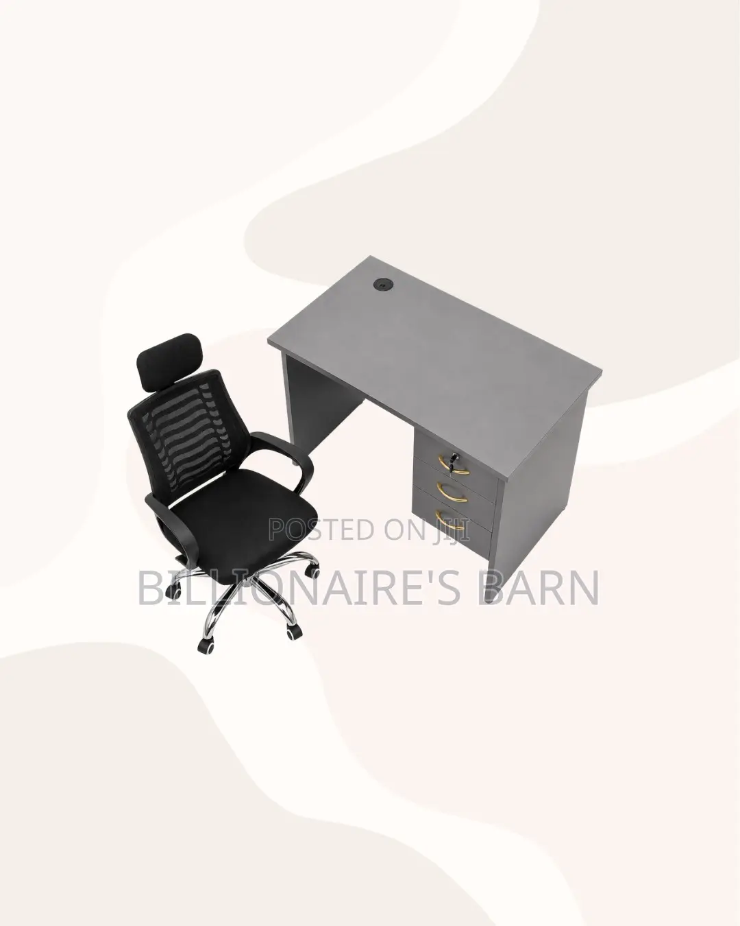 Modern 1m Desk and Headrest Mesh Chair for Office Tasks